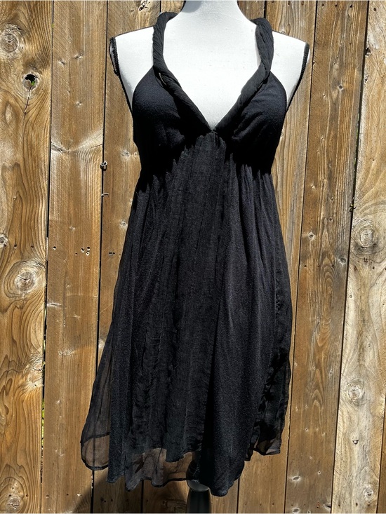 Ella Moss Dresses & Skirts - Ella Moss Silk Summer Gothic Black Halter Babydoll Slip Dress Accepting Offers!